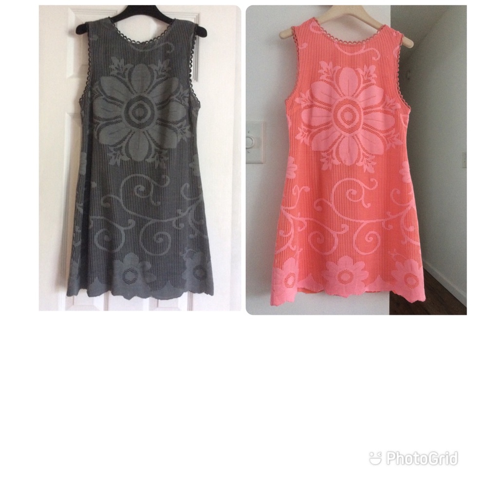 Boutique Bundle of two Gray/Coral mini Dresses